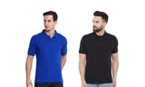 Men's T-shirt Solid Polo Neck Polly Cotton (Pack of 2)./